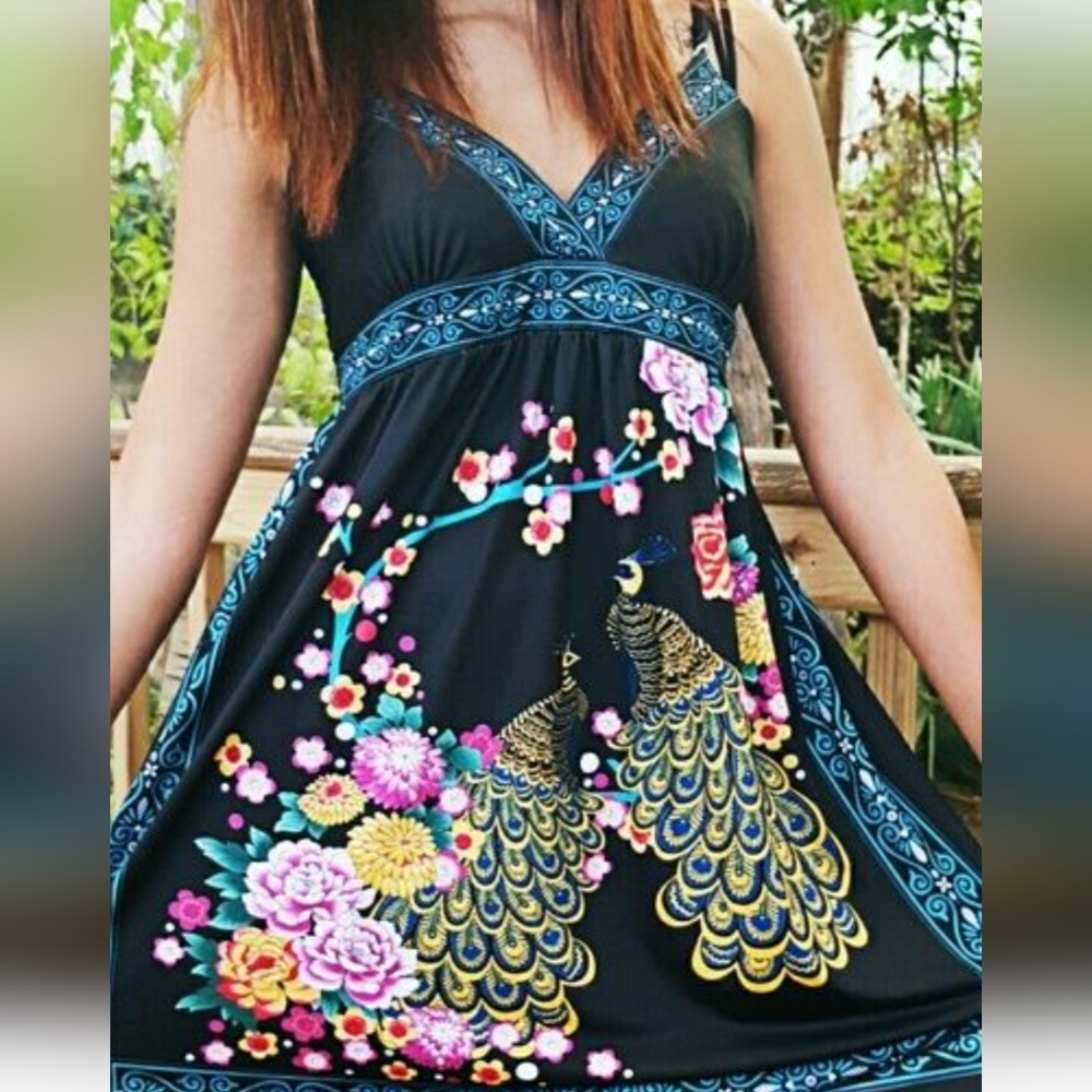 Flying Tomato Sexy Deck Evening Dress Mini Black Colorful Straps Meduim